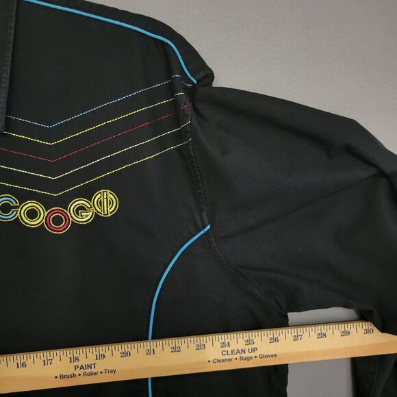 Coogi Embroidered Snake Button Front Shirt Mens XXXL Black Gold Long Sleeves - Picture 9 of 15